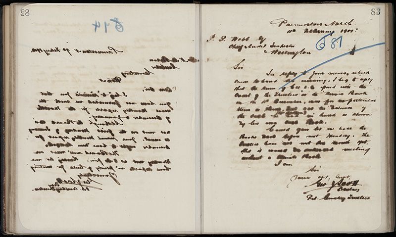 Outwards Correspondence of the Palmerston North Cemetery Trustees, 1898 -1902 110