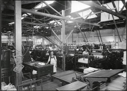 Newspaper Printing Staff and Press
