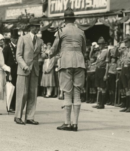 Duke of York greeted by Army Captain A. E. Ekstedt
