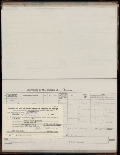 Marriage register 1909- 1927