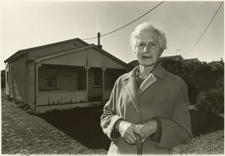 Ella Burges at 'Whare-ona', Seabury Avenue, Foxton