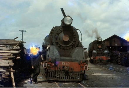 Railways Worker with J Class Locomotive