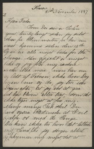 Letter from Ditlev Monrad - Resource cover image