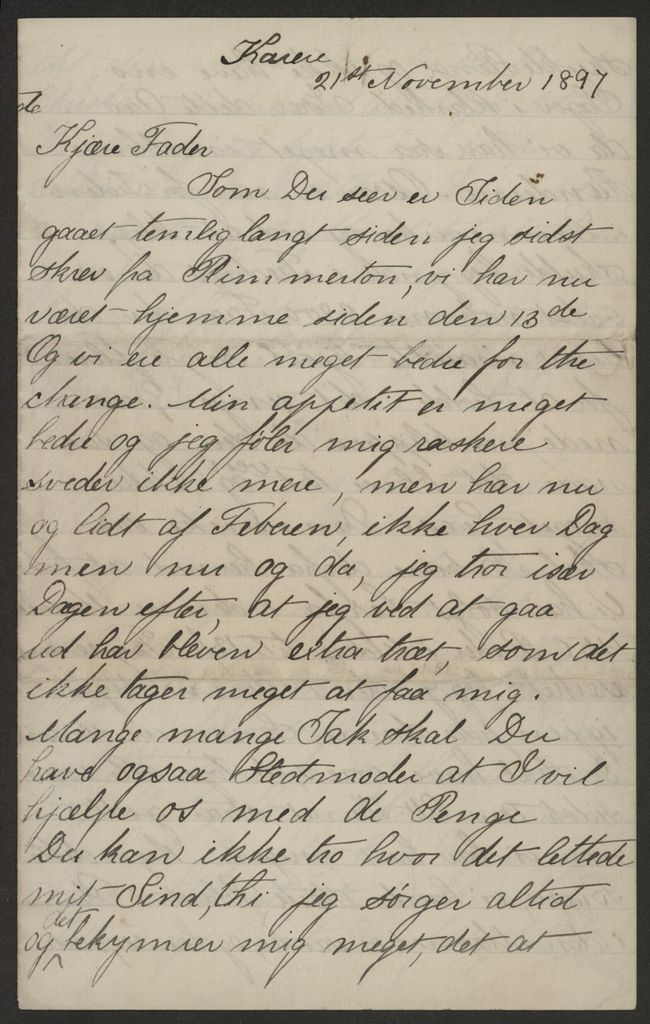 Letter from Ditlev Monrad