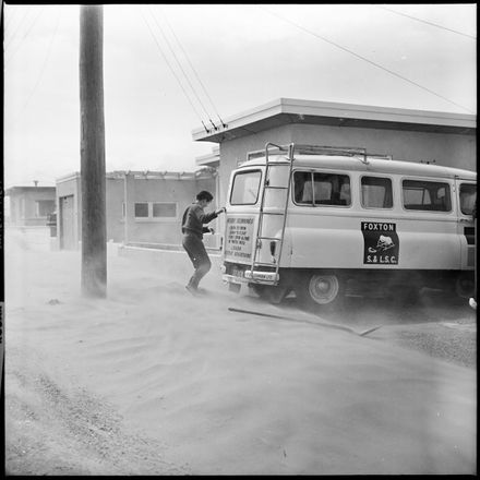 Strong Winds and Lashing Sand at Foxton Beach.