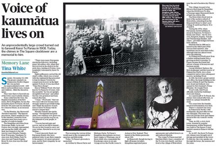 Memory Lane - "Voice of kaumātua lives on"