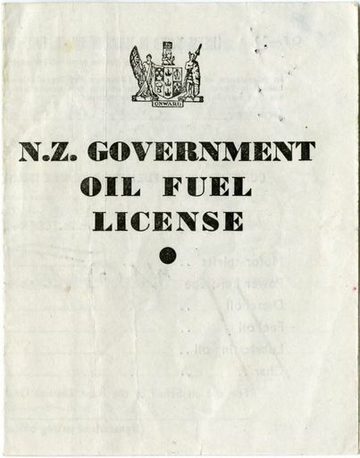 N.Z. Government Oil Fuel License
