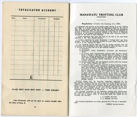 Manawatū Trotting Club programme - 18