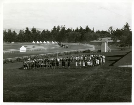 Saluting the Union Jack at the Awapuni Health Camp