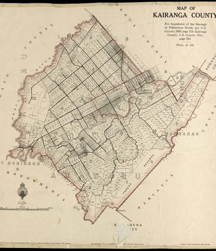 Kairanga County Map, 1916