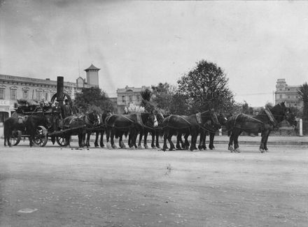 14 Hp Steam engine, being hauled through The Square