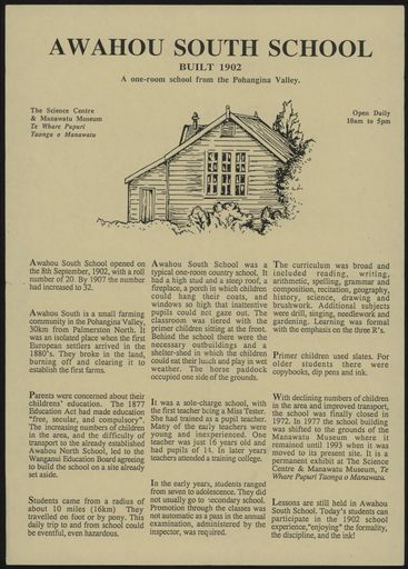 Totaranui and Awahou South School Information Sheet 2