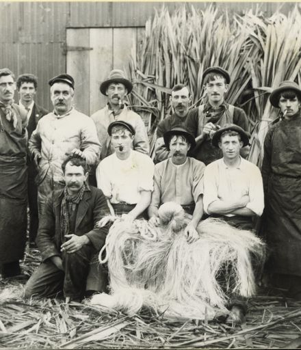 Workers at a flaxmill, Manawatu