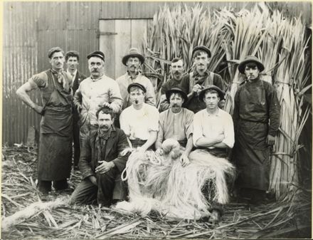 Workers at a flaxmill, Manawatu
