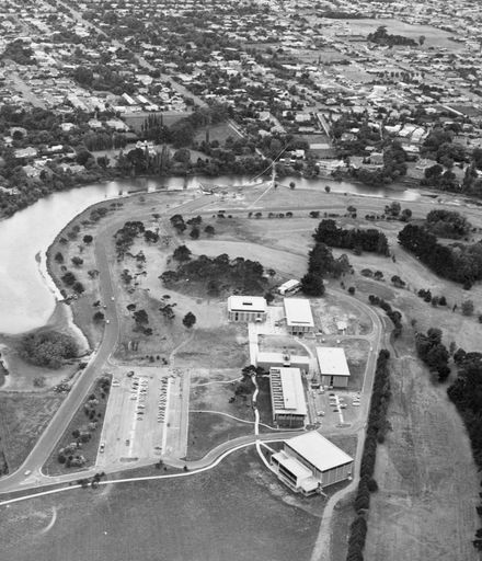 Aerial view of Hokowhitu Lagoon and Palmerston North Teachers' College