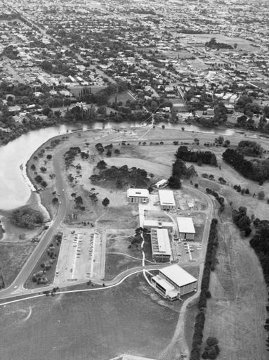 Aerial view of Hokowhitu Lagoon and Palmerston North Teachers' College