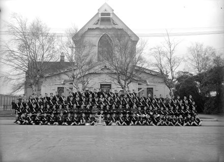 Boys Brigade Group outside St Andrew's Presbyterian Church