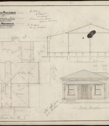L. G. West, Plan for a Residence for W. Simpson