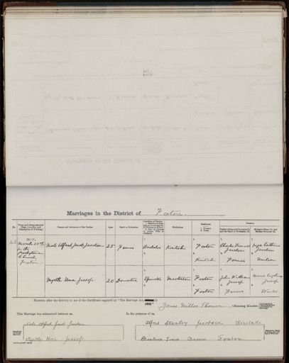 Marriage register 1909- 1927