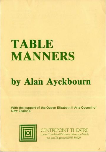 Table Manners - Centrepoint Theatre programme