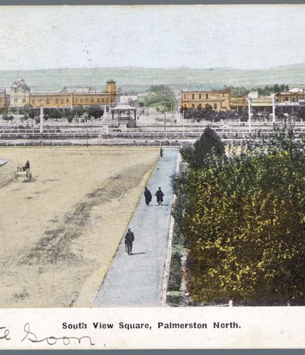 Colour Postcard of “South View” of the Square