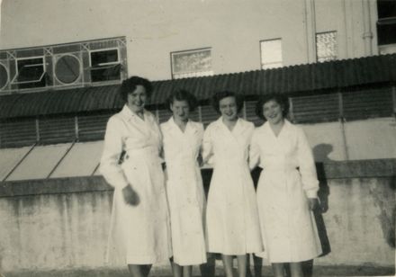 Waitresses for the Royal Civic Dinner for Queen Elizabeth II and Prince Philip