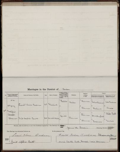 Marriage register 1909- 1927