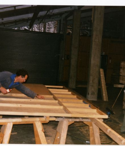 Stage Crew Building Sets for Little Shop of Horrors