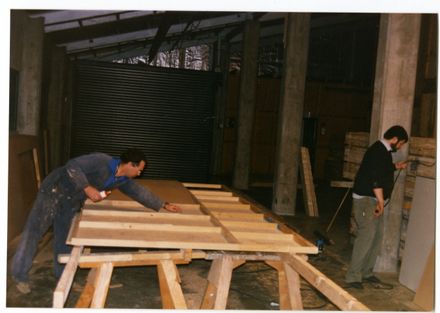 Stage Crew Building Sets for Little Shop of Horrors