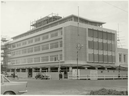 Construction of the Public Library - exterior