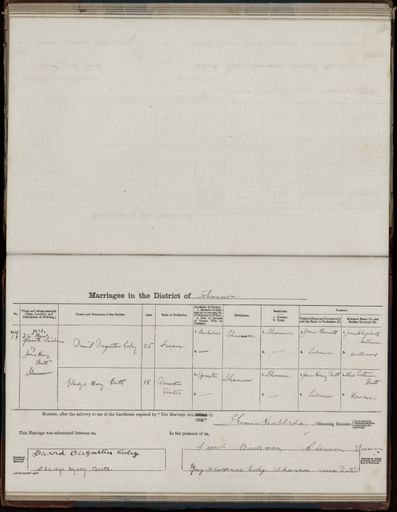 Marriage register 1909- 1927