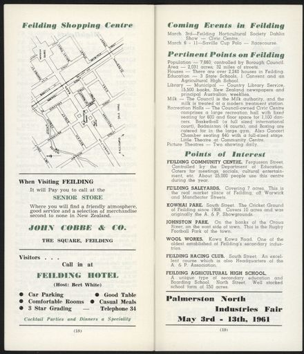 Visitors Guide Palmerston North and Feilding: March 1961 - 11