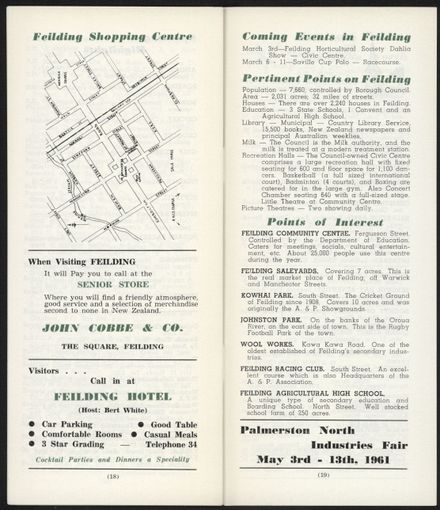 Visitors Guide Palmerston North and Feilding: March 1961 - 11