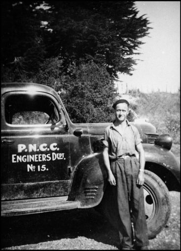 Alf Taylor and Palmerston North City Council Truck (Engineers Dept No 15)