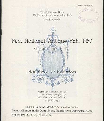 "First National Antique Fair, 1957" handbook for exhibitors
