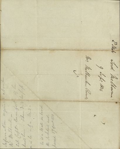 Page 3: Letter relating to midshipman Ralph Milbank, from Lord Melbourne