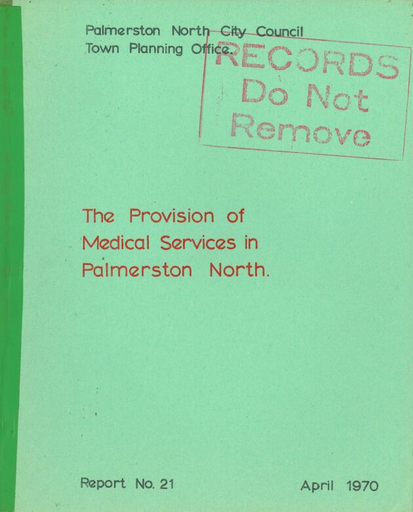 The Provision of Medical Services in Palmerston North
