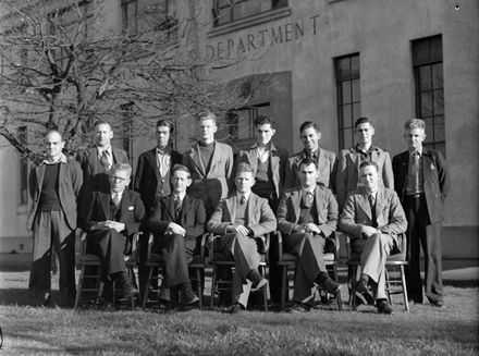 Unidentified Group in front of the Public Works Department building