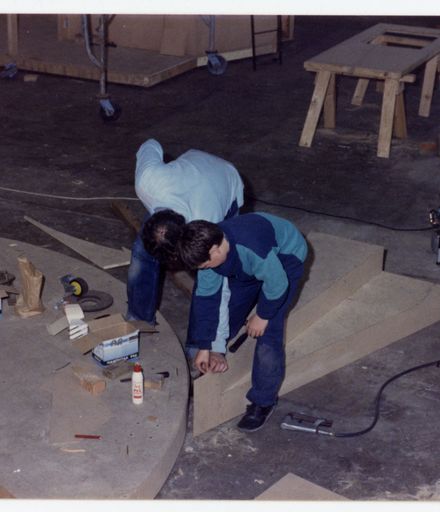 Peter and Rhys Doherty During Set Construction – Little Shop of Horrors