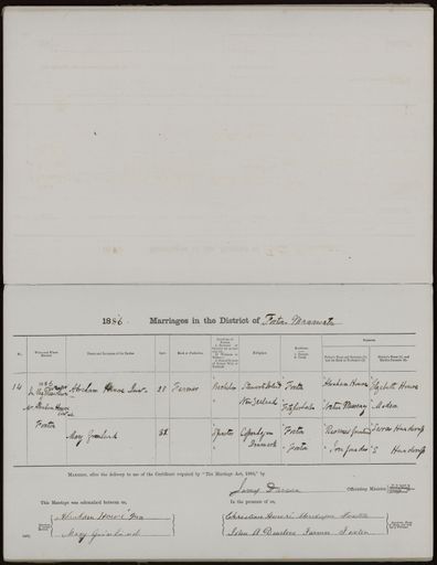 Marriage register 1880 - 1894