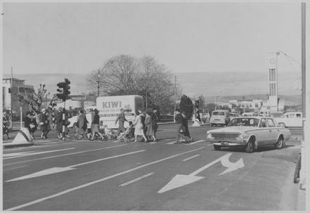 Pedestrians Crossing on Rangitikei Street Corner
