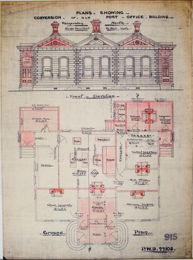 Page 2: Plan of conversion of Palmerston North Post Office
