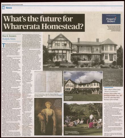 Back Issues:  What's the future for Wharerata Homestead?