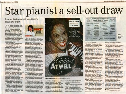 Memory Lane - "Star pianist a sell-out draw"