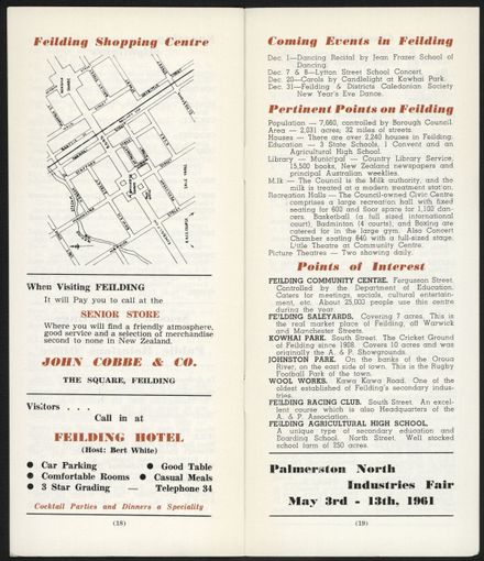 Visitors Guide Palmerston North and Feilding: December 1960 - 11