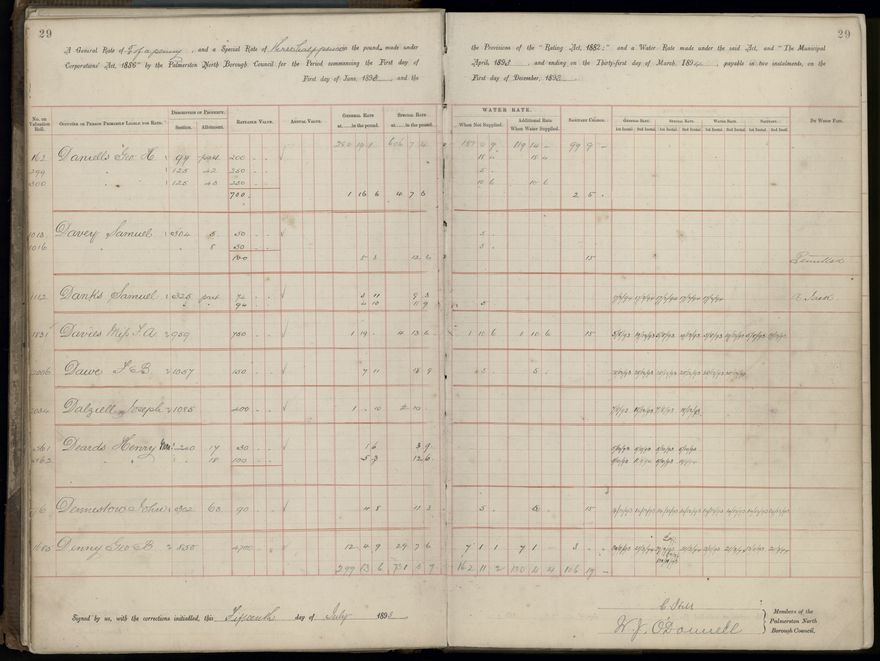 Palmerston North Rate Book, 1893 - 1896, 32