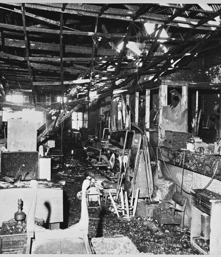 Aftermath of Andrews Furnishers Ltd fire, 184 – 190 Rangitikei Street