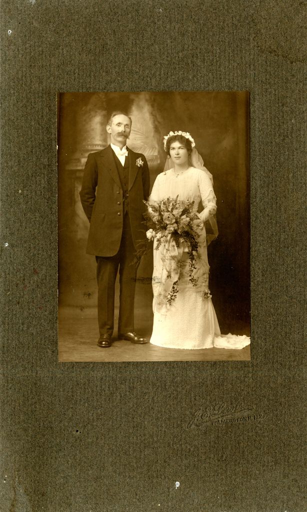 Wedding photograph of Marjorie Greaves Buchanan and David Millar
