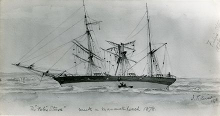 "The 'Felix Stowe' Wreck on Manawatu beach 1878"