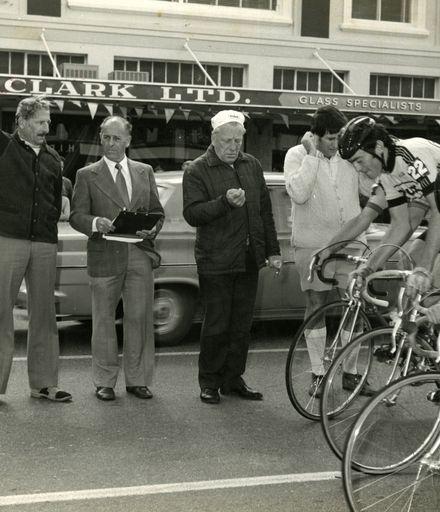 Start Line of Palmerston North-Wellington Segment of Dulux Six-Day Cycle Race, 1976